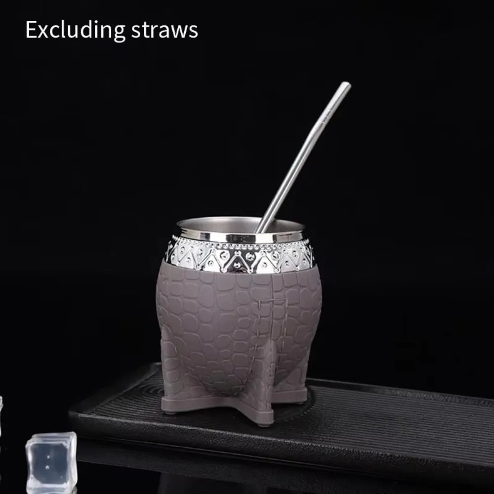 Mate Premium Textura Carey | Taza Doble Pared 260ml Acero Inoxidable – 6 Colores