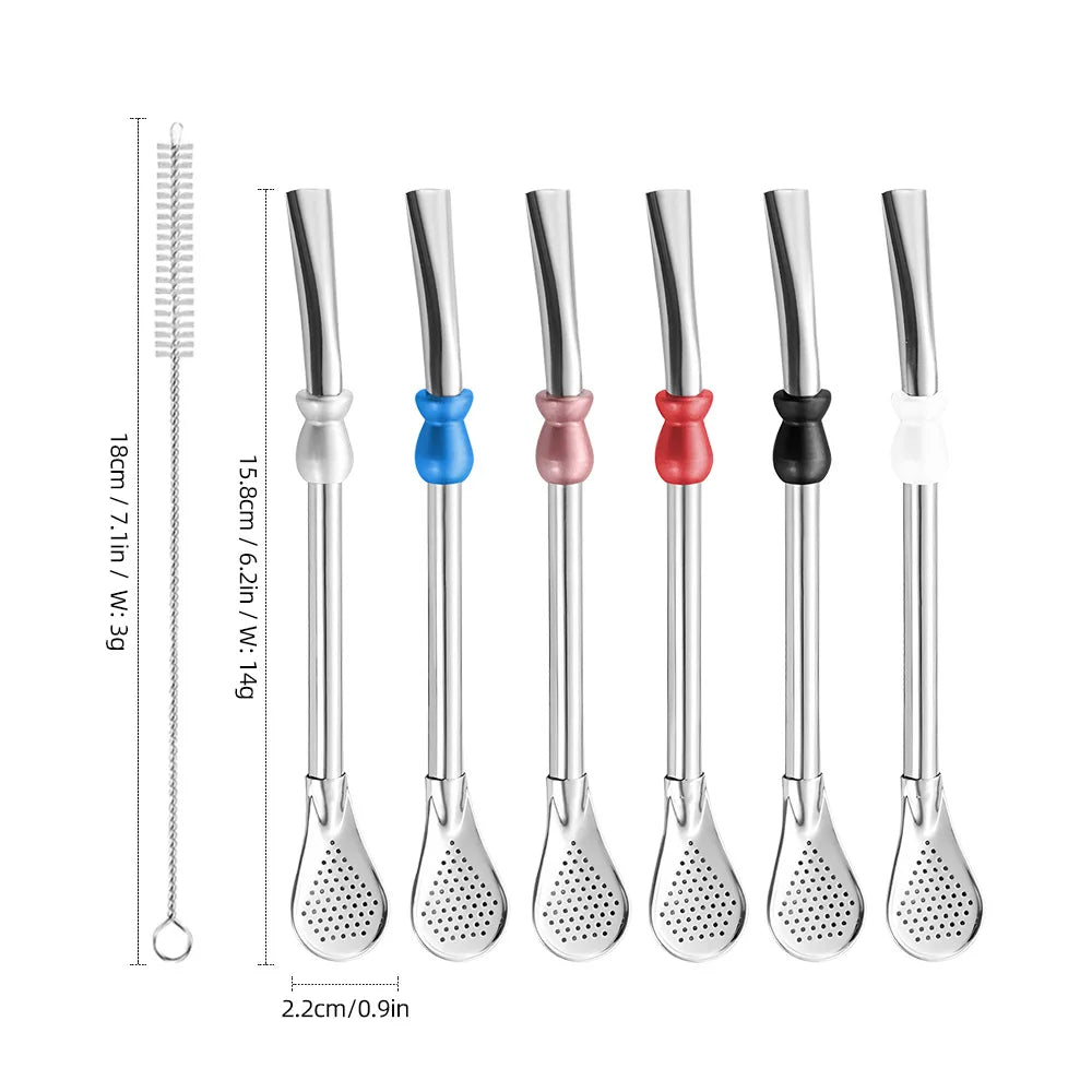 Bombilla para Mate de Acero Inoxidable 304 | 17.5cm Reutilizable con Filtro