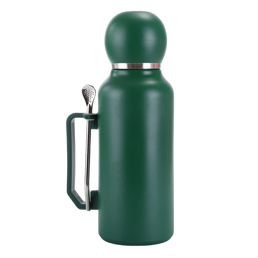 Set Termo Mate 3-en-1 | Botella Aislante 1.3L + Taza + Bombilla – Acero Inoxidable