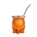 Mate con Interior de Cerámica | Taza Calabaza Argentina 200-400ml + Bombilla + Cepillo – 2 Colores
