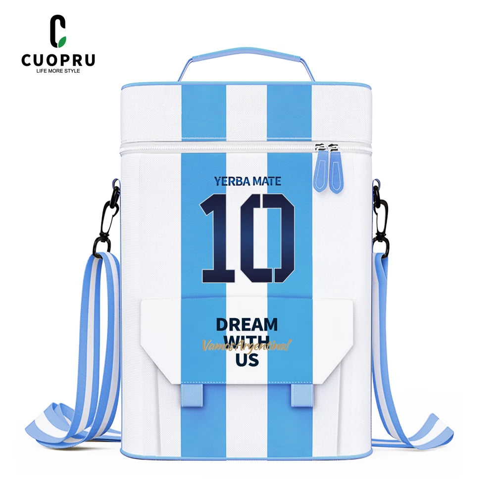Bolsa Portamate Argentina N°10 | Doble Capa Impermeable con Compartimentos – Talla M