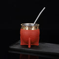 Mate de Cuero Artesanal 180ml con Bombilla | Estilo Argentina y Uruguay