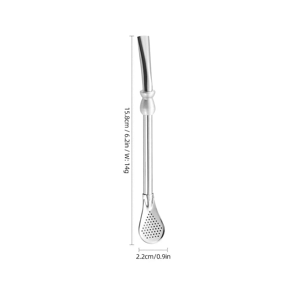Bombilla para Mate de Acero Inoxidable 304 | 17.5cm Reutilizable con Filtro