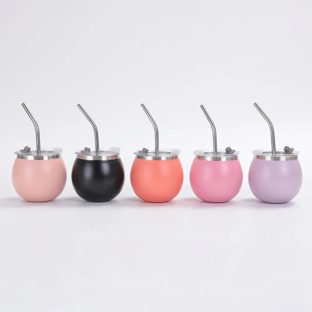 Mate Mini Doble Pared 5oz | Taza de Acero Inoxidable con Bombilla y Tapa – Portátil