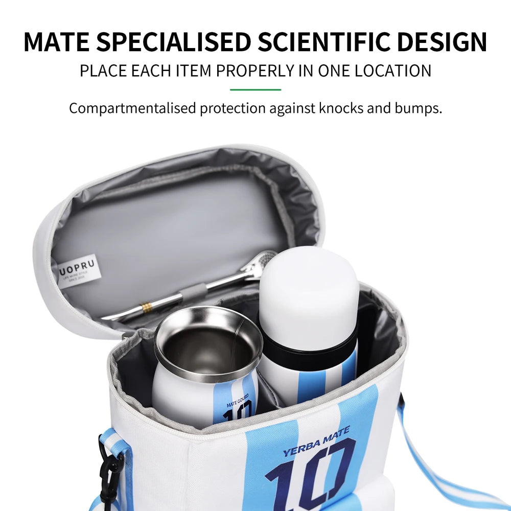 Bolsa Portamate Argentina N°10 | Doble Capa Impermeable con Compartimentos – Talla M