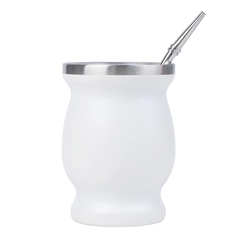 Gourd Style Mate Cup 8oz | Double Wall 304 Stainless Steel with Bombilla – 5 Colors