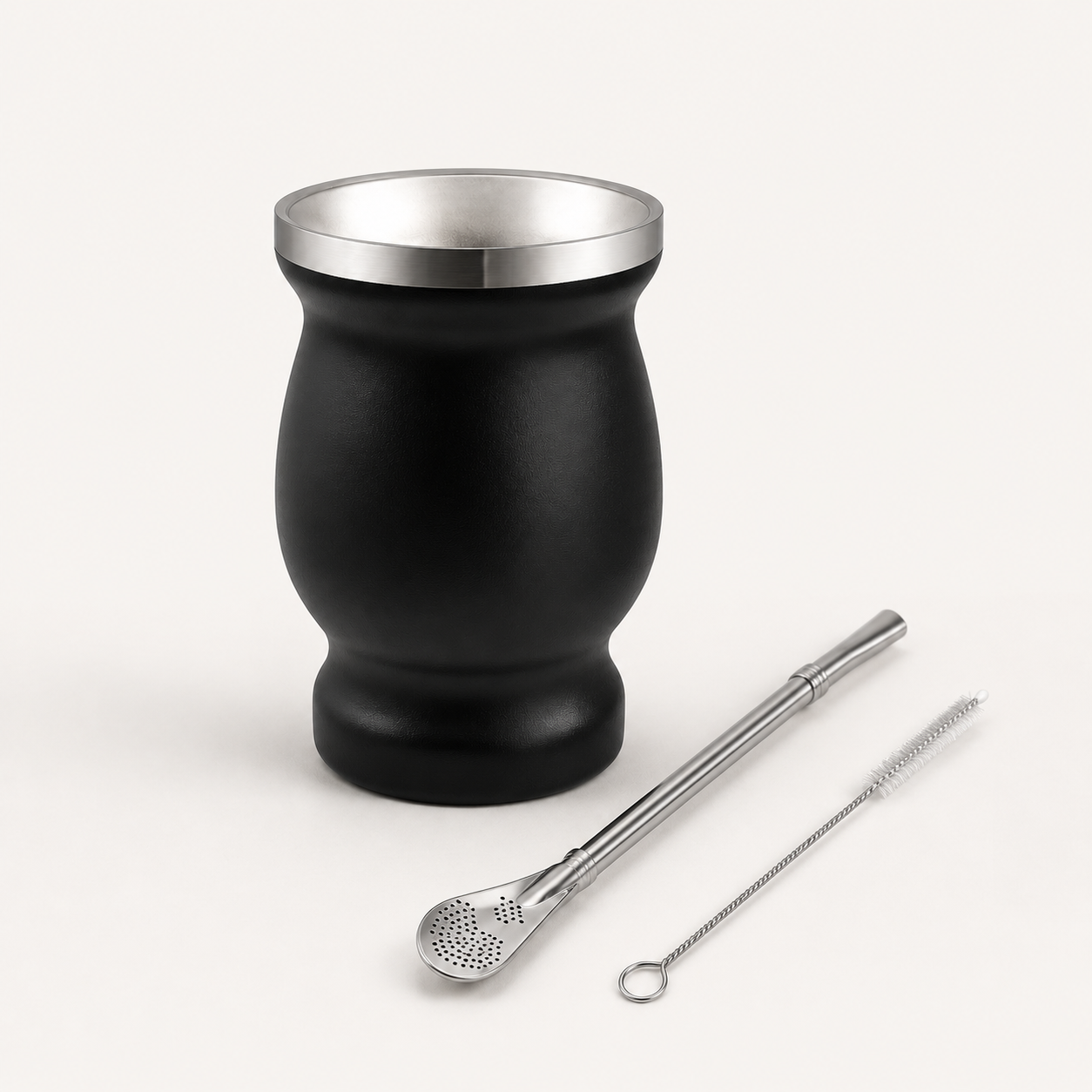 Mate de Acero Inoxidable Set Completo -Yerba Mate incluido.