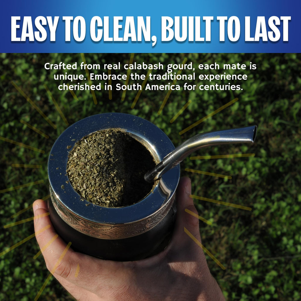 DON MATE - Taza para Mate Argentino + Bombilla Mate de Acero Inoxidable | Juego de Tazas Tradicional | Ideal para Yerba y Taza Mate Artesanal