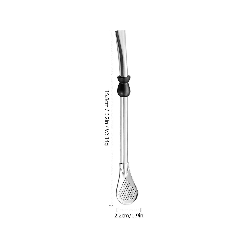 Bombilla para Mate de Acero Inoxidable 304 | 17.5cm Reutilizable con Filtro