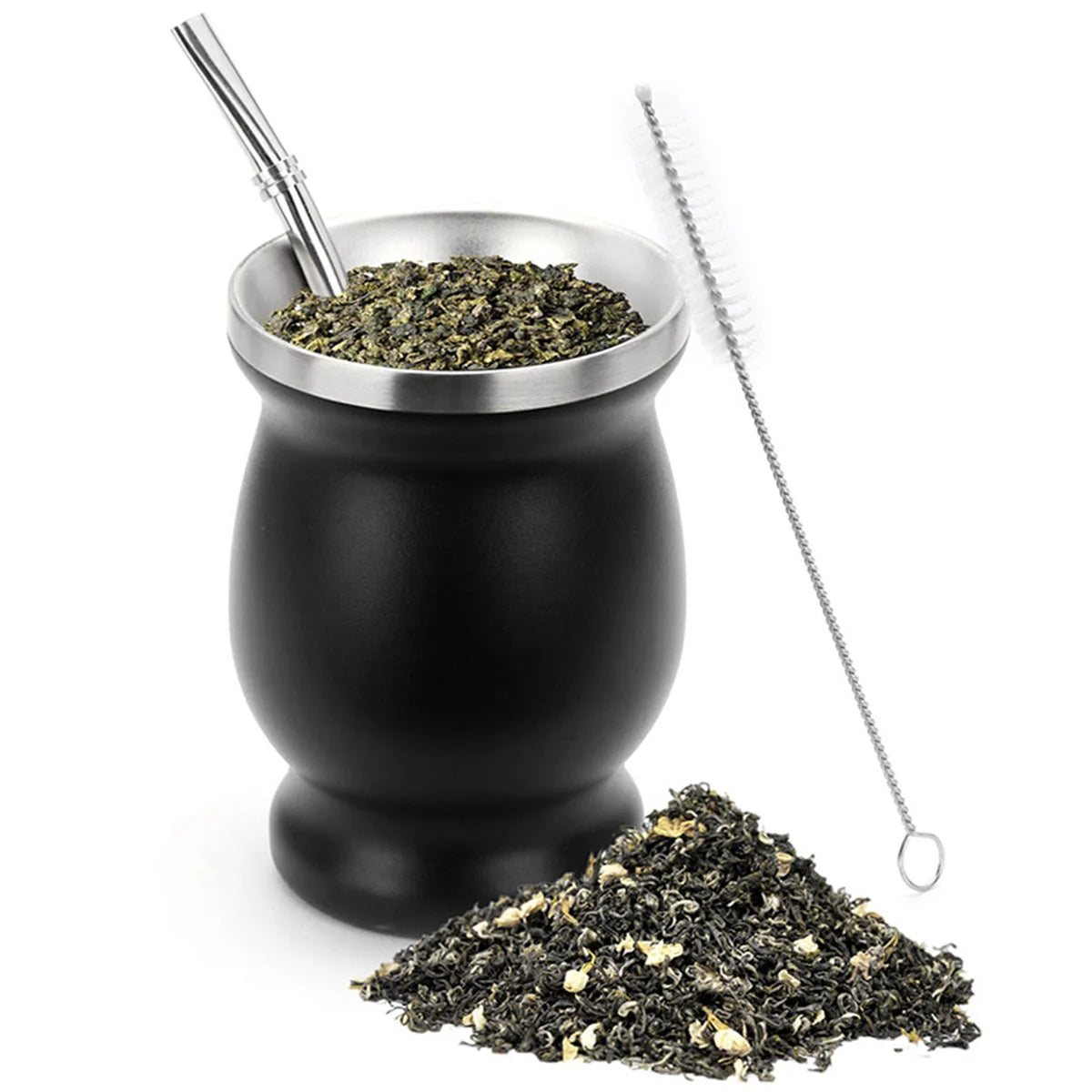 Mate Imperial de Acero Inoxidable Doble Pared 230-240ml + Bombilla – Individual o Set de 2
