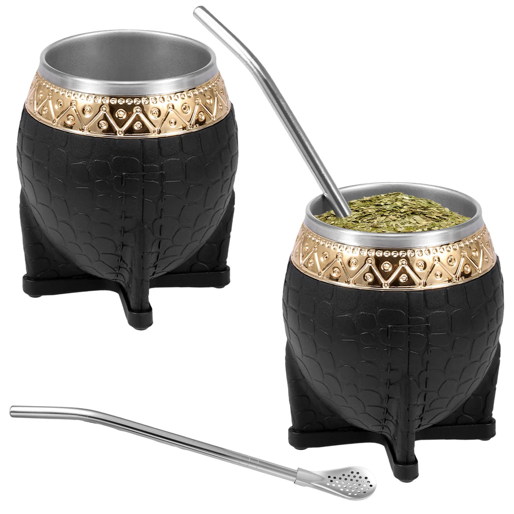 Mate Imperial de Acero Inoxidable Doble Pared 230-240ml + Bombilla – Individual o Set de 2