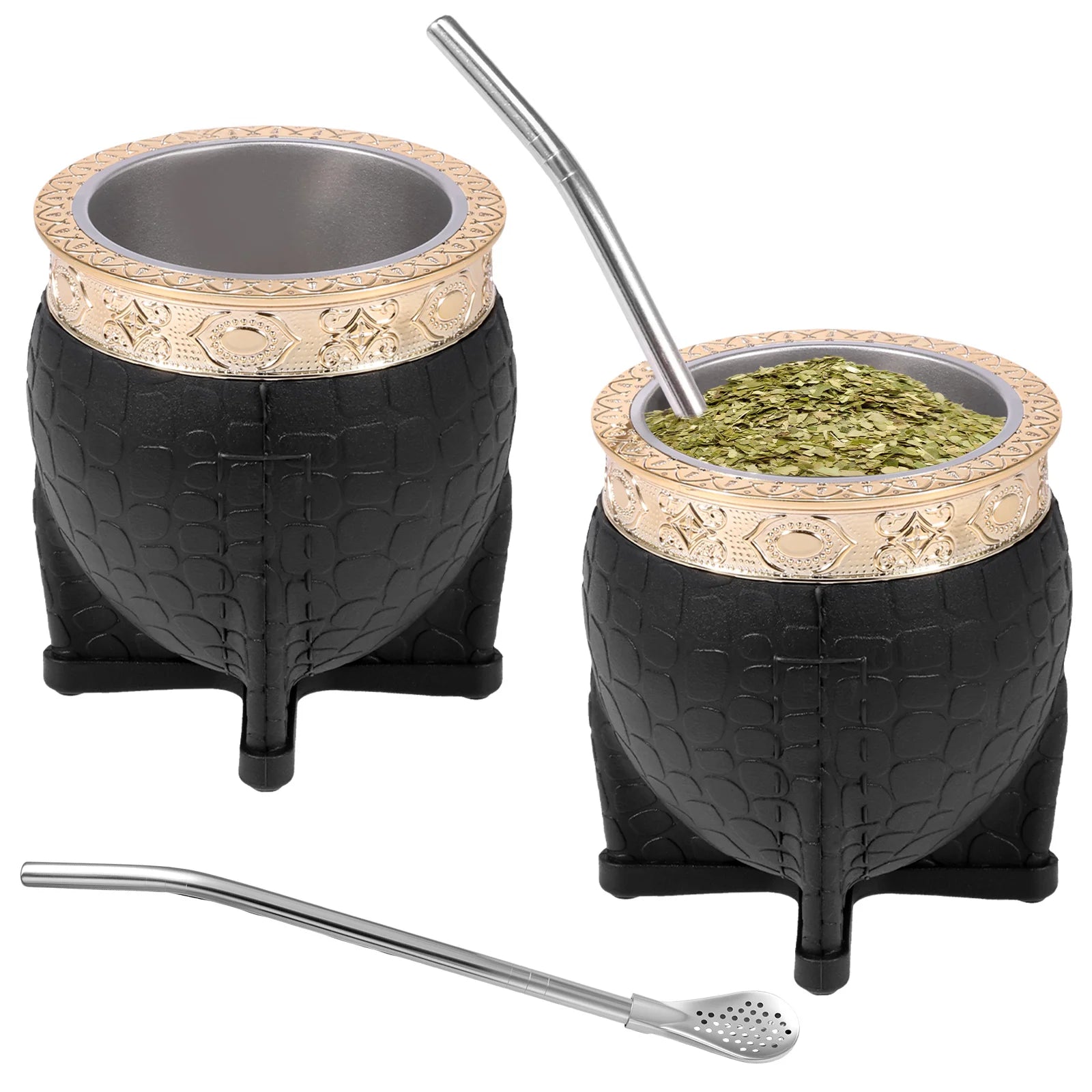 Mate Imperial de Acero Inoxidable Doble Pared 230-240ml + Bombilla – Individual o Set de 2
