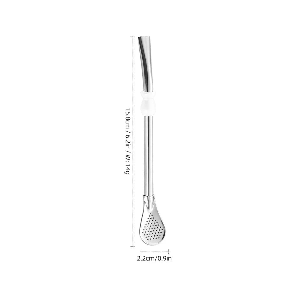 Bombilla para Mate de Acero Inoxidable 304 | 17.5cm Reutilizable con Filtro