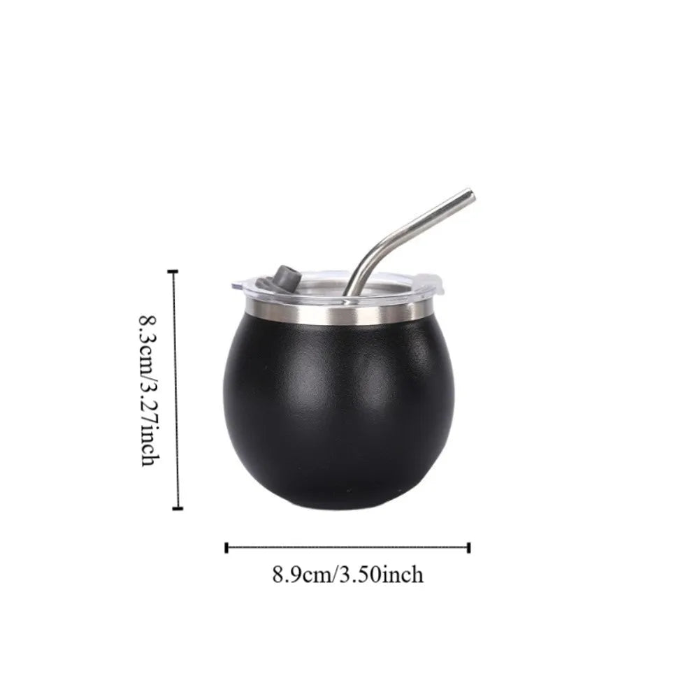 Mate Mini Doble Pared 5oz | Taza de Acero Inoxidable con Bombilla y Tapa – Portátil