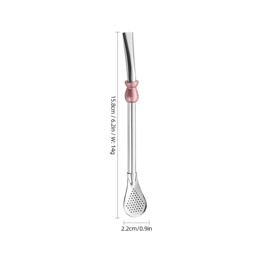 Bombilla para Mate de Acero Inoxidable 304 | 17.5cm Reutilizable con Filtro
