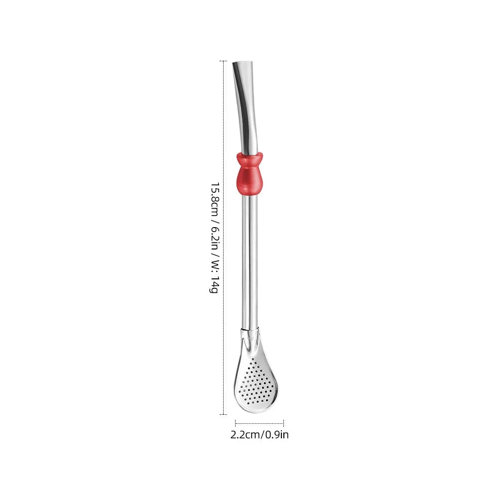 Bombilla para Mate de Acero Inoxidable 304 | 17.5cm Reutilizable con Filtro