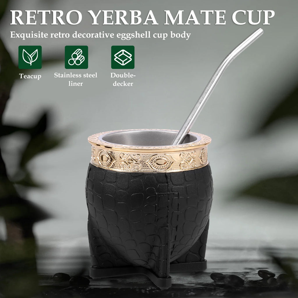 Mate Imperial de Acero Inoxidable Doble Pared 230-240ml + Bombilla – Individual o Set de 2