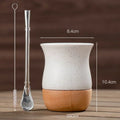 Mate Cerámica con Base de Madera 260ml | Bombilla de Acero Inoxidable Incluida – 4 Colores