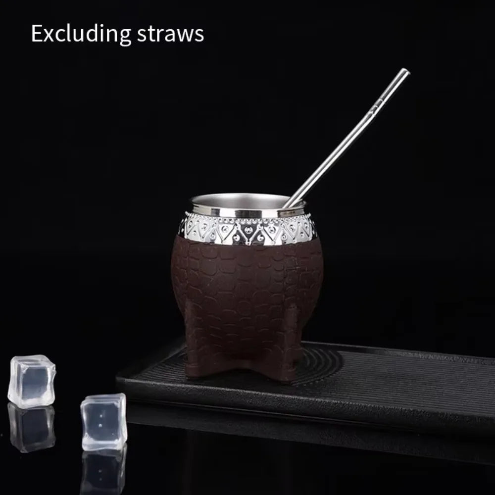 Mate Premium Textura Carey | Taza Doble Pared 260ml Acero Inoxidable – 6 Colores