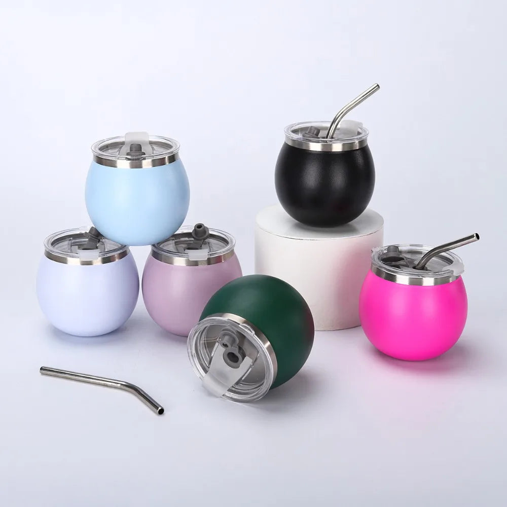 Mate Mini Doble Pared 5oz | Taza de Acero Inoxidable con Bombilla y Tapa – Portátil